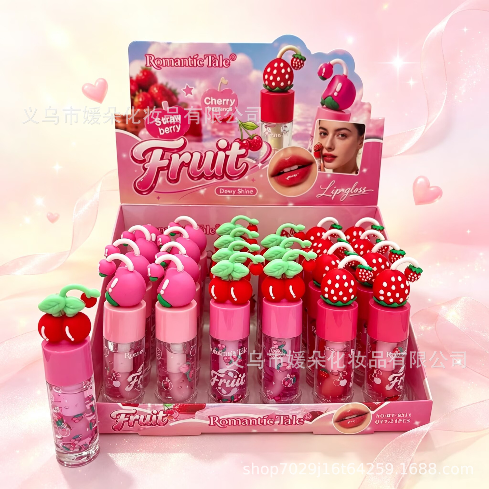 Cross-border lip gloss, water-glossy lip gloss, mirror-like transparent, plump lips, moisturizing, cute, fruit-flavored lip glaze, wholesale lipsticks