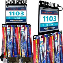 金属壁挂式奖牌挂钩 悬挂式展示奖牌架 方形奖牌架带号码布架墙饰