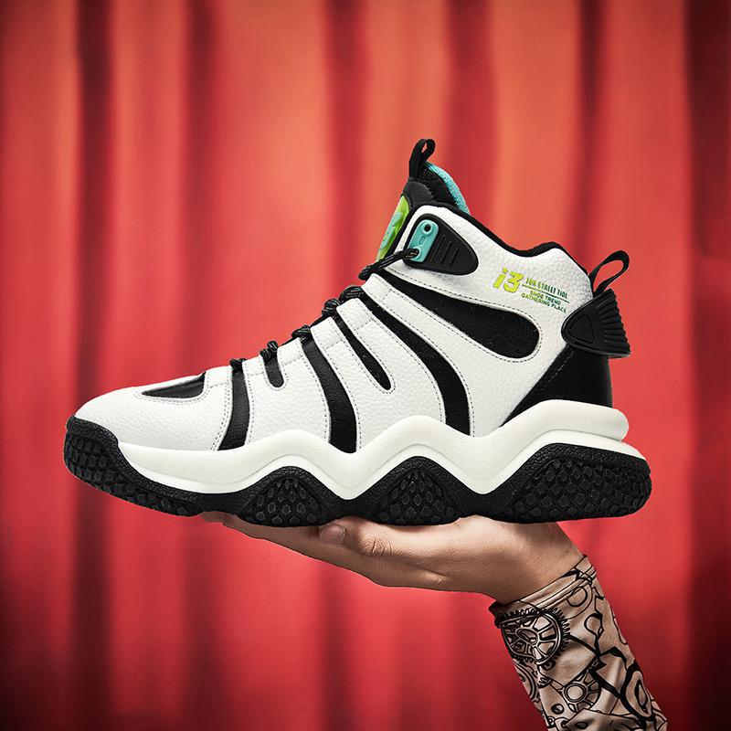 Bupai Shoes High-top Warm Thickened Basketball Shoes for Couple Parent-child Sports Non-slip