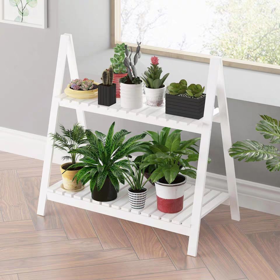 折叠木质花架阳台多肉实木花架子多层室内客厅落地式植物花盆架