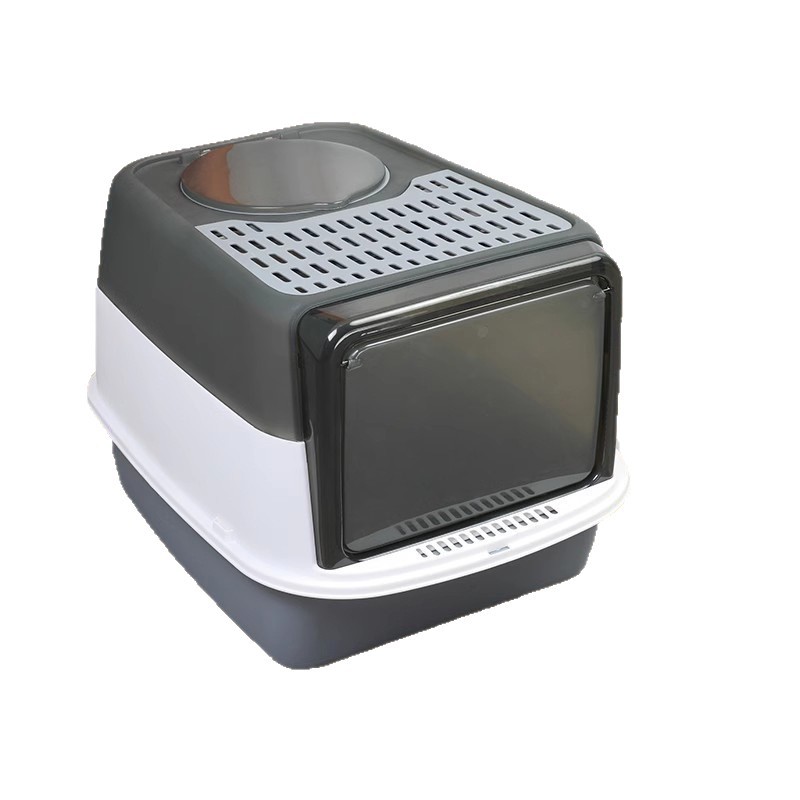 Basina de arena para gatos grande y medio cerrado, extra grande para gatos pequeños, anti-splash, anti-odor, lavabo para gatos, aseo para gatos, artículos para gatos