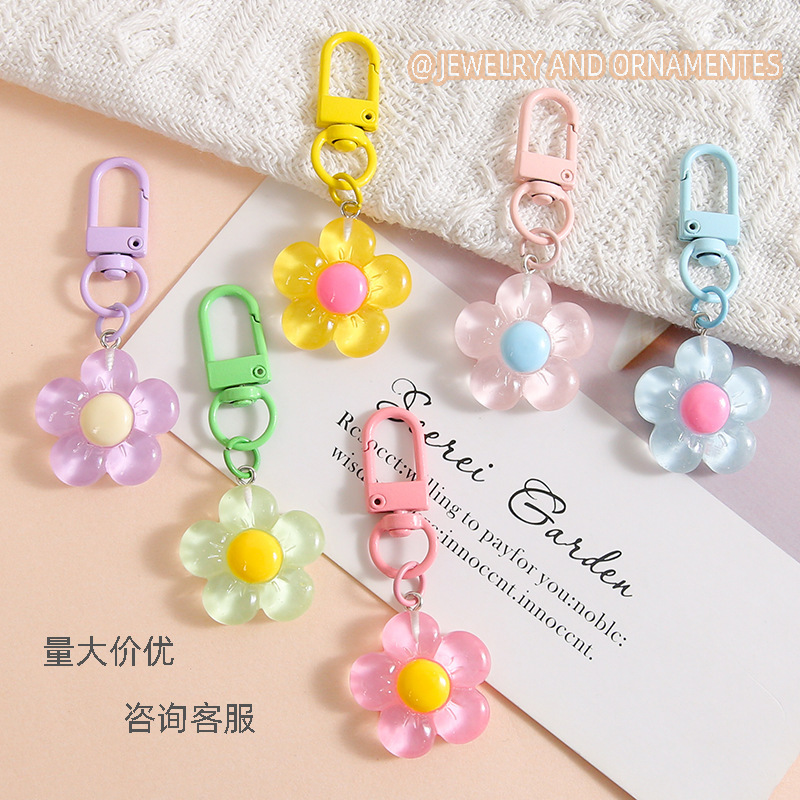 Candy Color Resin Flower Door Buckle Cute Keychain Mobile Phone Chain Handmade DIY Backpack Jewelry Accessories Wholesale Candy Color Resin Flower Door Buckle Cute Keychain Mobile Phone Chain Handmade DIY Backpack Jewelry Accessories Wholesale