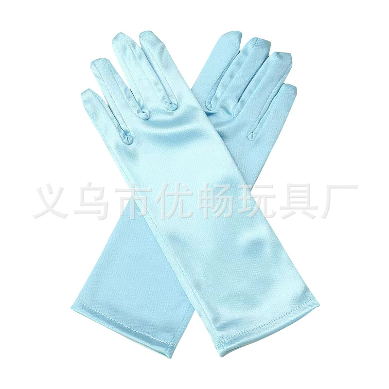 Children's decorations, solid gloves, long elastic small princess costume, accessory, “Frozen”