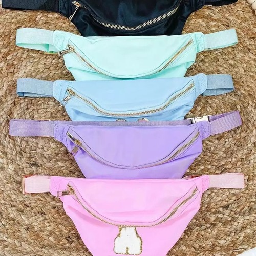 Waterproof Nylon Waist Bag for Women and Children, Outdoor Travel Storage Bag, Fitness Bag with Adjustable Metal buckle Crossbody Bag