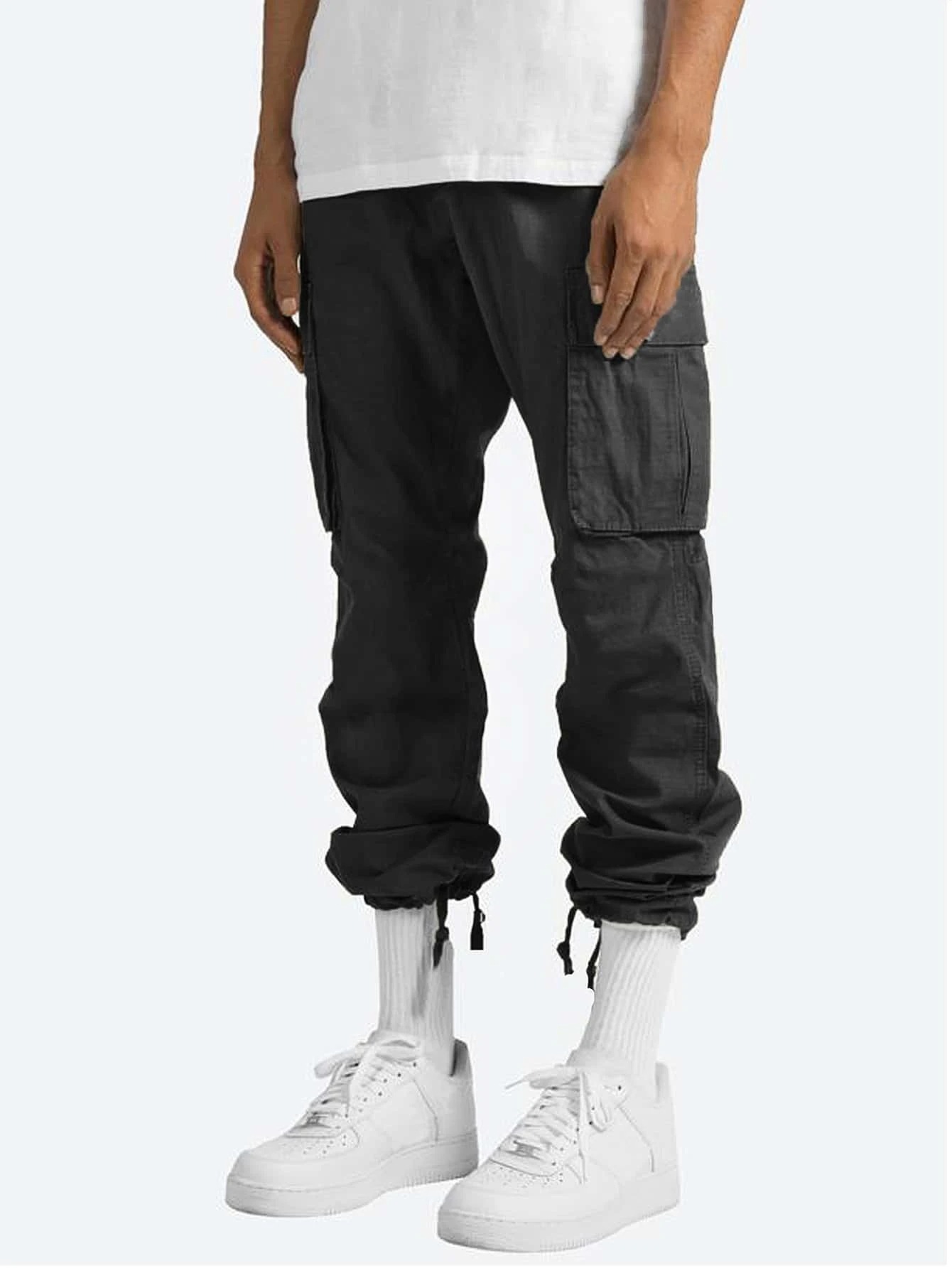 Pantalons décontractés pour hommes, nouveaux vêtements de travail d'été pour hommes avec cordon de serrage, pantalons décontractés multi-poches_voghion.com