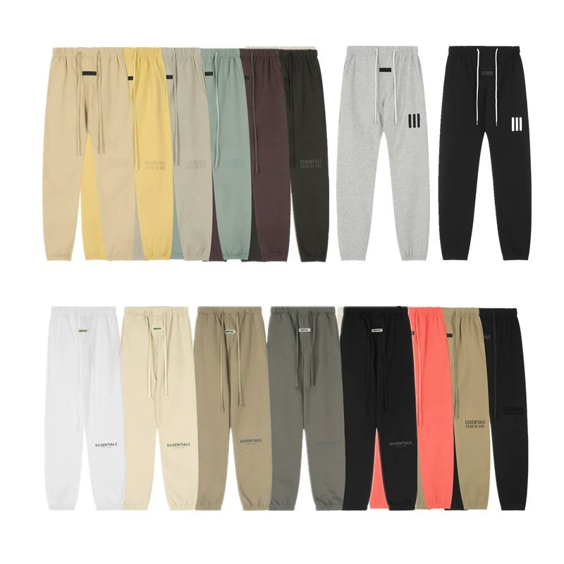 ESSENTIALS Американская высокая улица прилив повседневные брюки с флокировкой FOG стерео силиконовые брюки с буквами