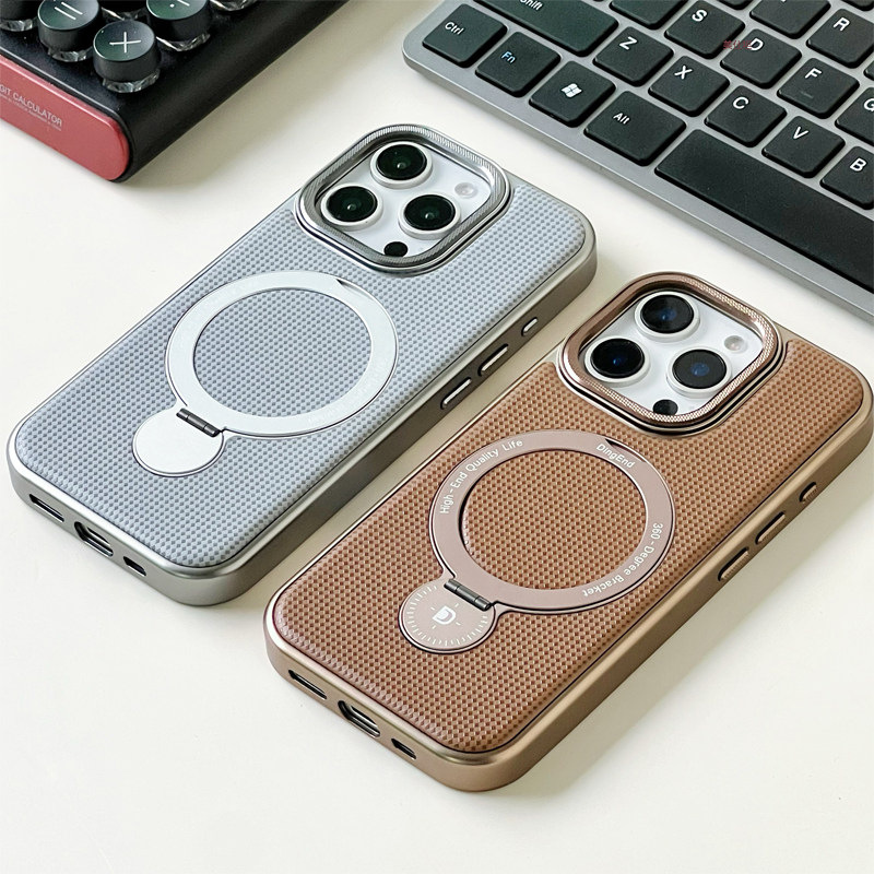 Ốp lưng điện thoại xoay 360 độ, chân đế từ tính MagSafe, chống sốc viền dày cho iPhone 17 Pro Max / 16 / 15 / 14 — 【Đen sắc nét ★ Giá đỡ xoay từ tính】, 【Bạc sắc nét ★ Giá đỡ xoay từ tính】, 【Vàng sắc nét ★ Giá đỡ xoay từ tính】 chi tiết 5