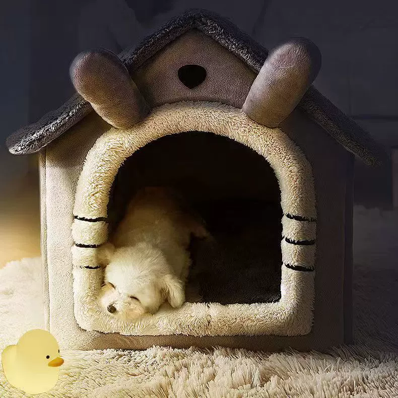猫窝狗窝房子型四季通用小型犬泰迪冬季保暖可拆洗狗屋宠物床用品