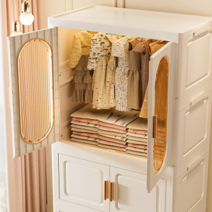 ✅ Thickened Storage Cabinet Home Bedroom Baby Wardrobe Wheeled Storage Box Multi-Layer Foldable Clothing Toy Storage