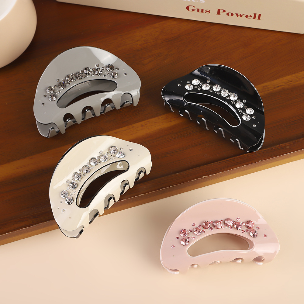 2026 New Acetate Hair Clip with Diamond Semi-Curved Design, Women's Hair Accessory with a Stylish Grip, Direct Sales from the Manufacturer