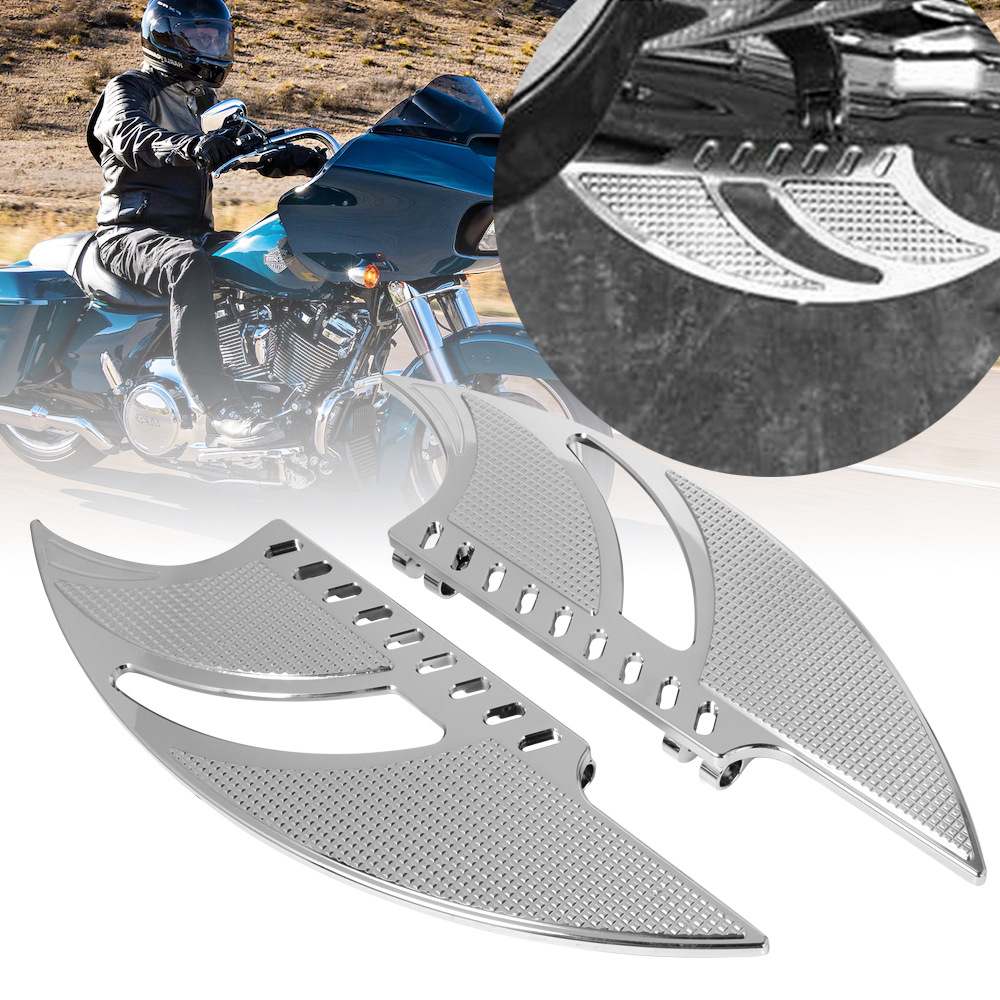 Suitable for Harley Glide Softail Modified Foot Pedals, Front and Rear Large Foot Pedals, Front Driver's and Rear Passenger's Foot Pedals, Anti-Slip