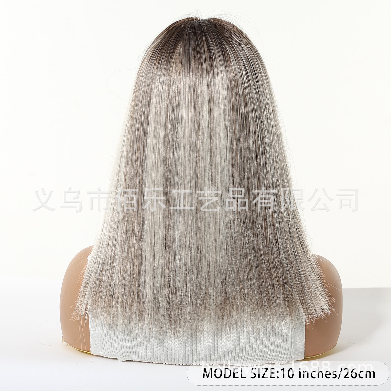 gris plateado hombro cabello recto pelucas con aire franja natural esponjosa cubierta de cabello de 14 pulgadas pelucas image 5