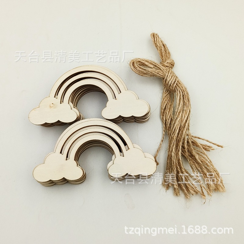 10*5cm registro Arco Iris colgante de madera arco iris de madera con cuerda colgando fiesta suministros decoración 20 unidades un paquete