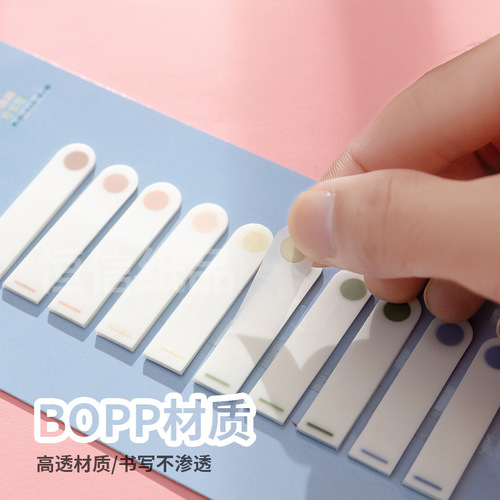 Manufacturer wholesale large index transparent sticky notes fresh and cute student category notepad writable labels