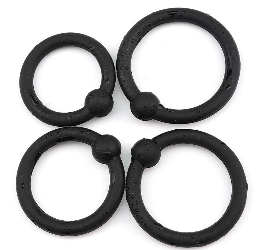 Four-Pack Silicone Penis Rings with Beaded Lock Design for Men — detail image 4