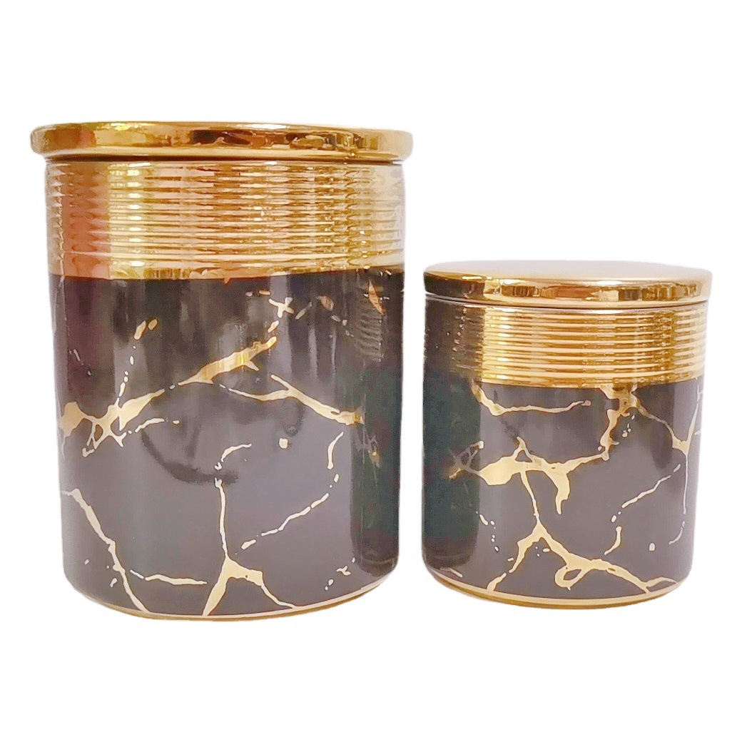 Comercio exterior transfronterizo de cerámica sellada tarro cocina almacenamiento condimento tarro multi-grano de almacenamiento de dulces tarro café té tarro traje