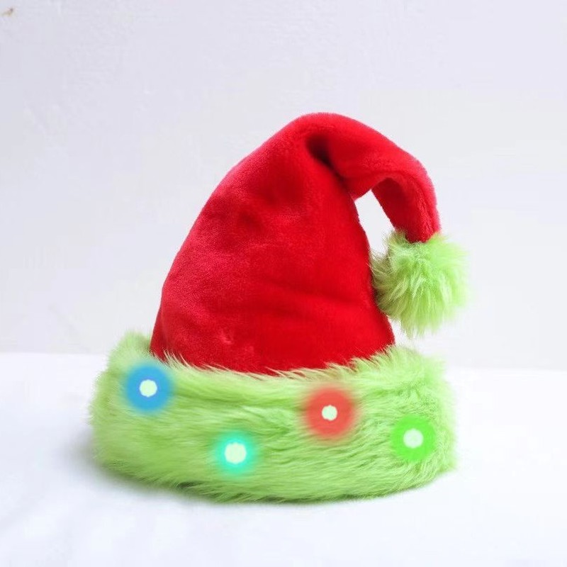クロスボーダー新作2025蛍光グリーンクリスマスハット、クリエイティブな生端クリスマスパーティー用品、新しいユニークな装飾|undefined