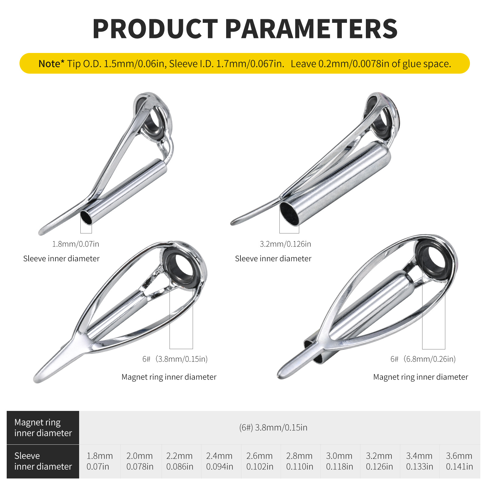 LEO/乐欧 28270【海竿路亚竿导环（顶环）银色】50枚盒装阿里巴巴
