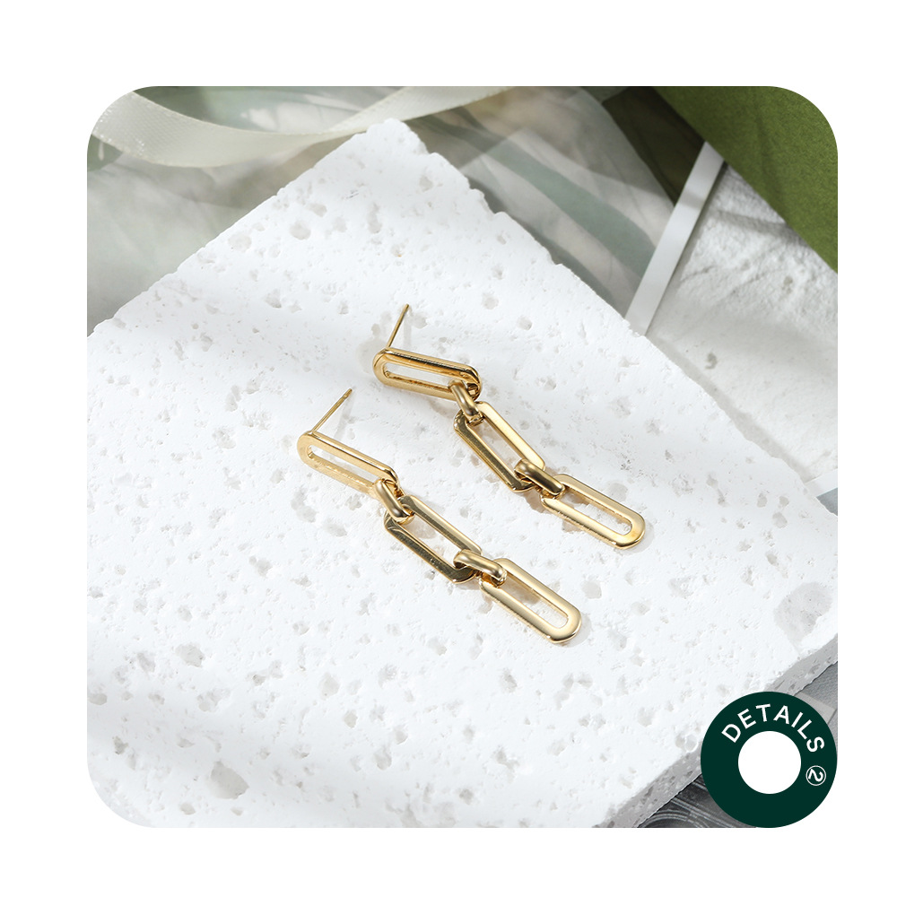 French Style Geometric Stainless Steel Earrings Plating Stainless Steel Earrings