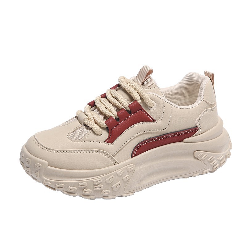 Zapatos de padre suaves universales para mujeres otoño 2025 nuevos zapatos blancos de moda zapatos casuales de suela gruesa para mujeres