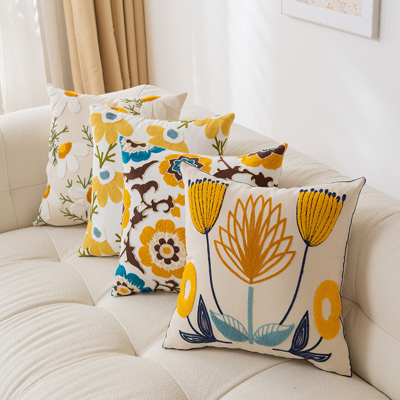 Flower Pattern Sweet Simple Style Flower Cotton Pillow Cases Couch & Sofa Decor