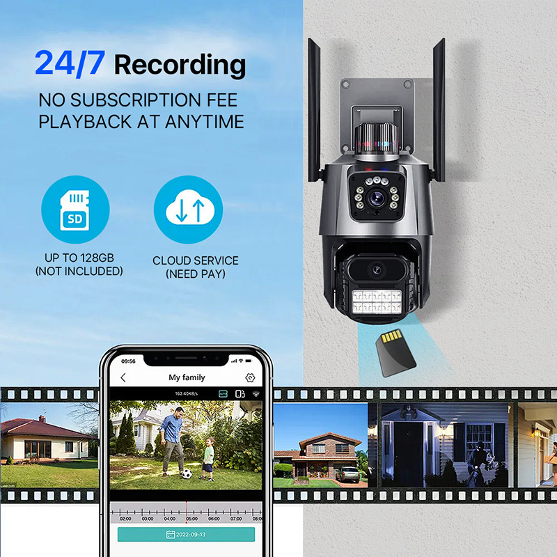 yoosee跨境爆款室外防水AI监控摄像头夜视高清WiFi家用CCTV监控器
