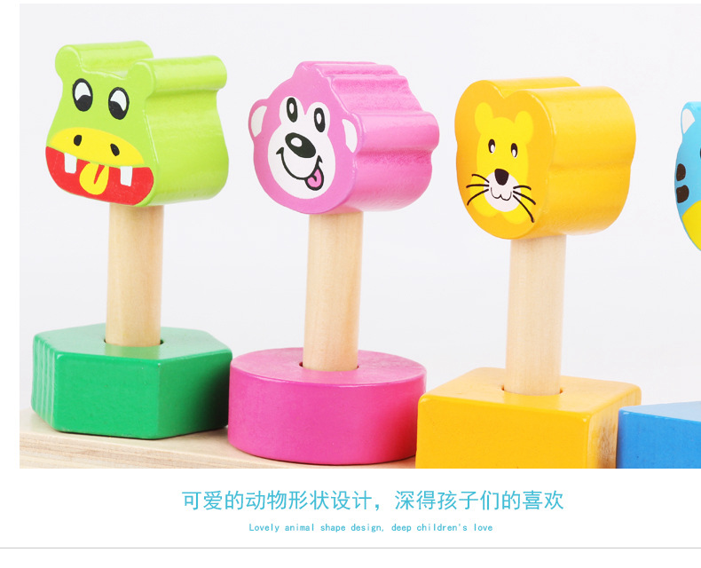 Children's toys, wooden jigsaw puzzles, animal balance sets, cylindrical stacked building blocks, educational stacking balance boards, cross-border detail image 18