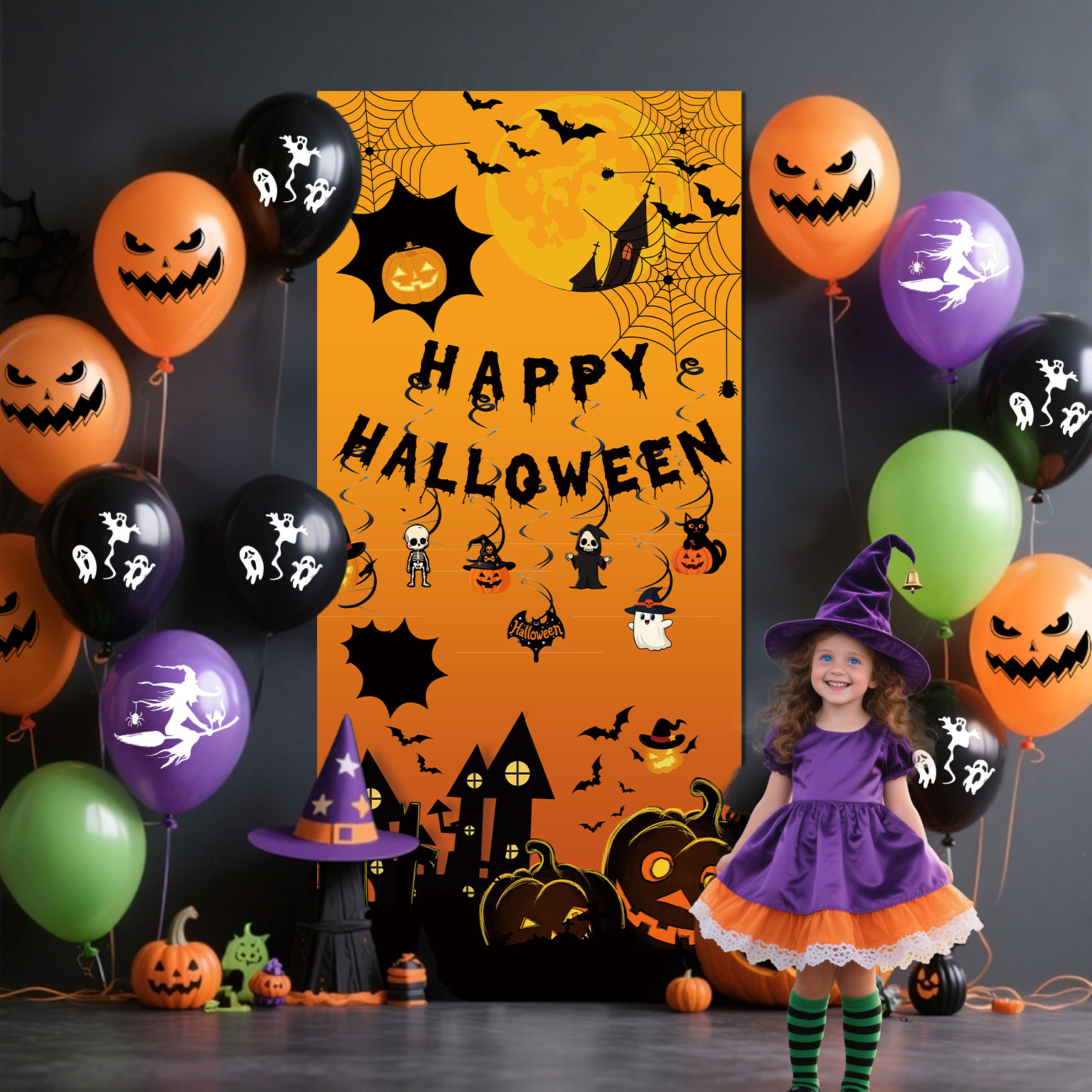 Globos de Látex Estampados de Halloween de 12 Pulgadas de Látex para Fiestas
