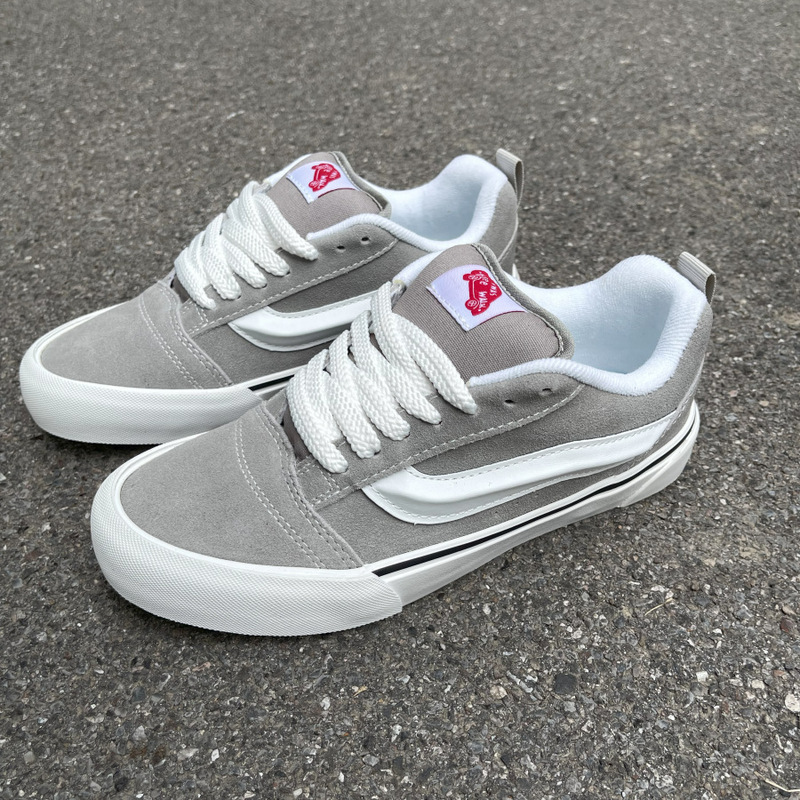 Knu Skool Versatile Retro American Street Style Chunky Sneakers for Men, Haze Gray Breathable Sneakers for Both Men and Women Knu Skool Versatile Retro American Street Style Chunky Sneakers for Men, Haze Gray Breathable Sneakers for Both Men and Women