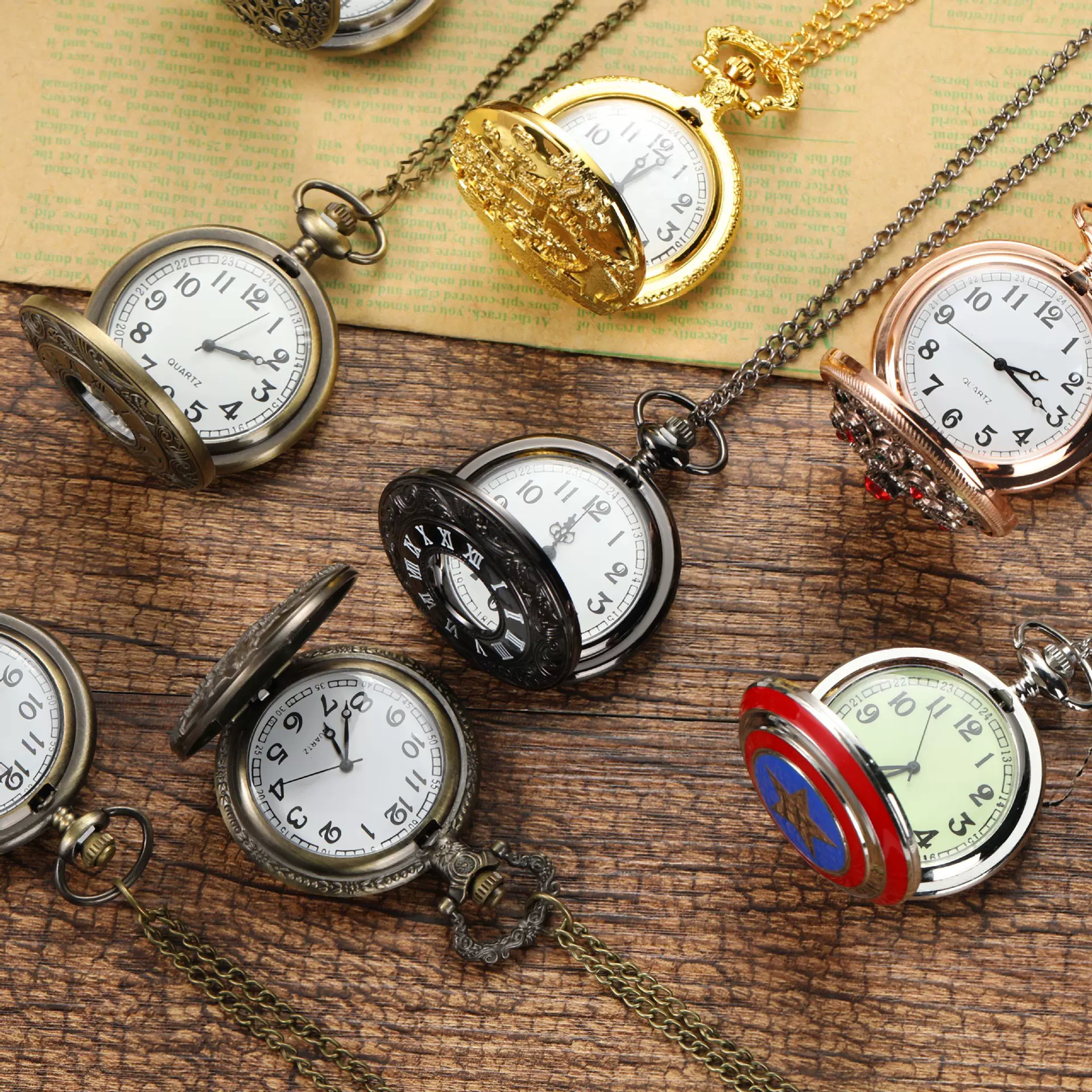 复古怀表翻盖古铜怀旧怀表经典项链表纪念礼物吊坠石英挂表厂家