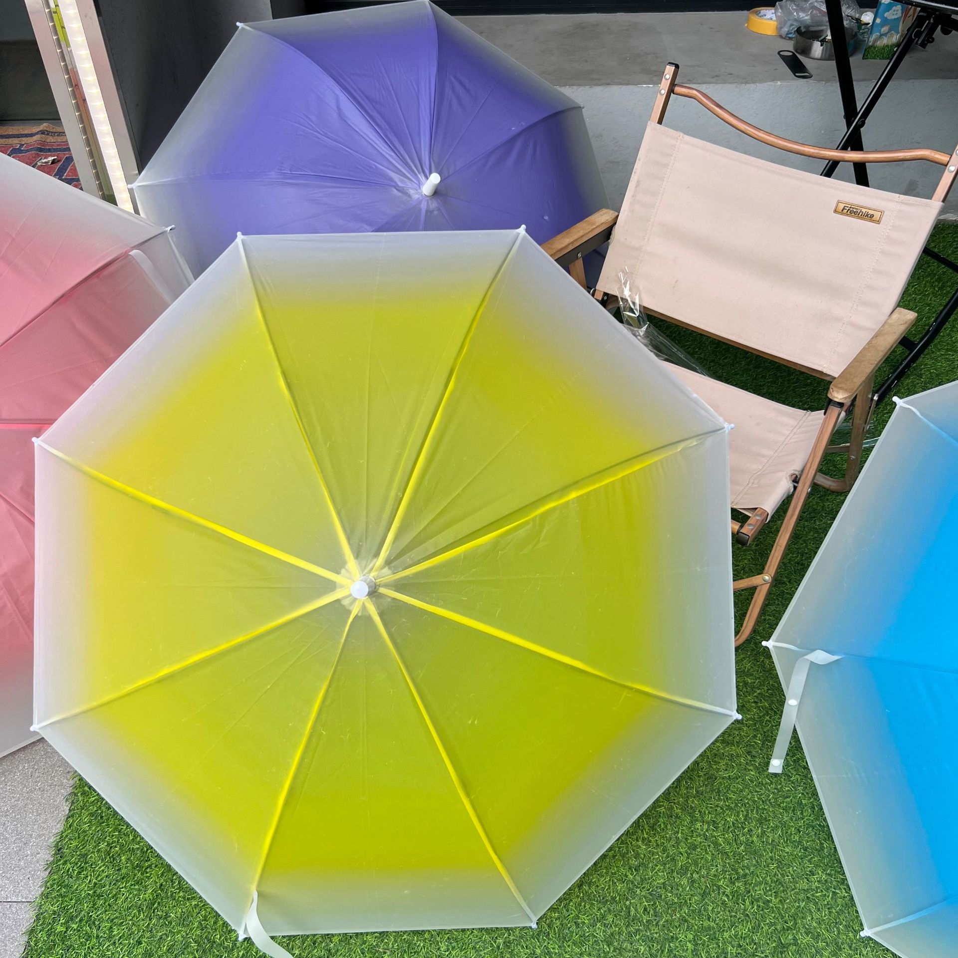 透明伞印logo渐变雨伞长伞柄伞网红学生儿童透明伞直柄小清新广告