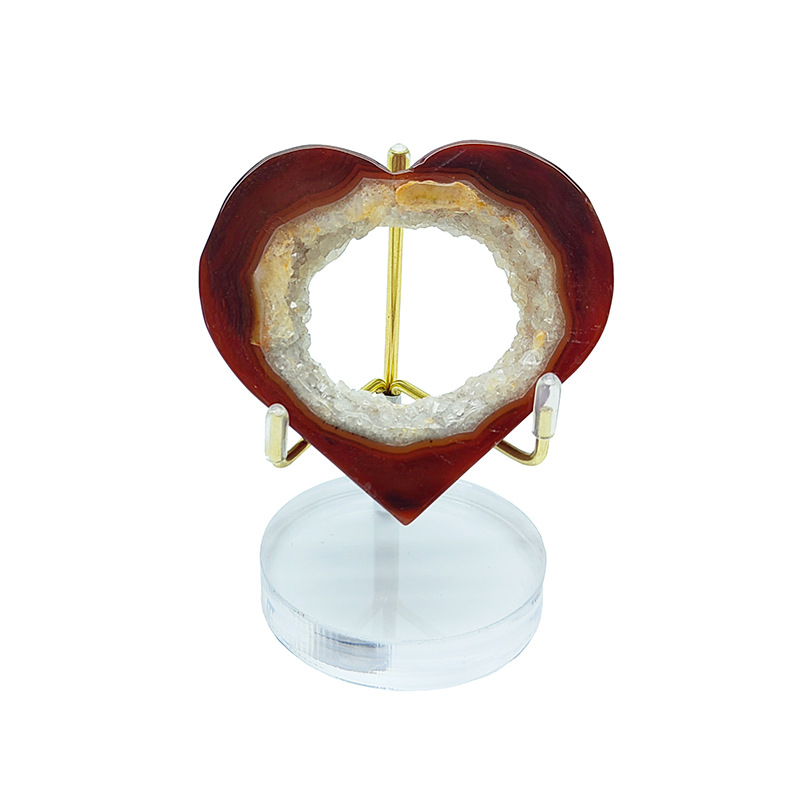 Soporte de etiqueta mineral transparente de acrílico redondo Soporte de exhibición de muestras de minerales de piedra cruda de cristal Soporte de caballete de base de brújula