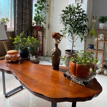 环保实木茶几小户型客厅阳台家用美式创意功夫茶桌咖啡桌大板茶台