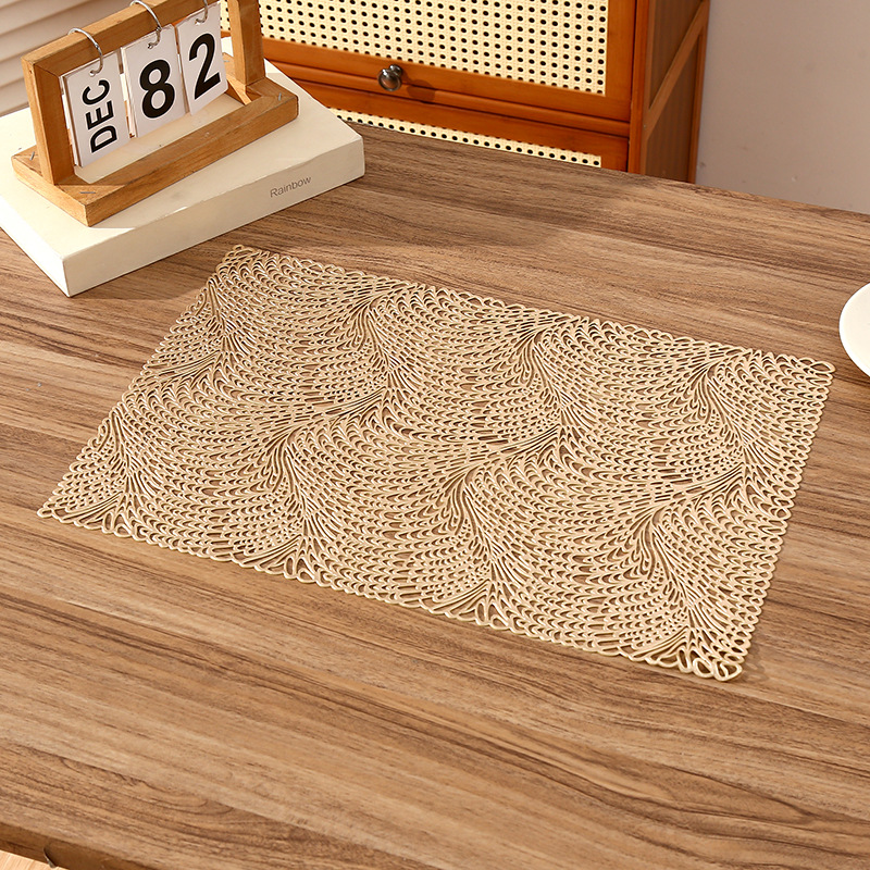 Atmosfera europea rectangular PVC almohadilla de café aislamiento térmico cojín hueco de lujo ligero almohadilla de aislamiento térmico impermeable