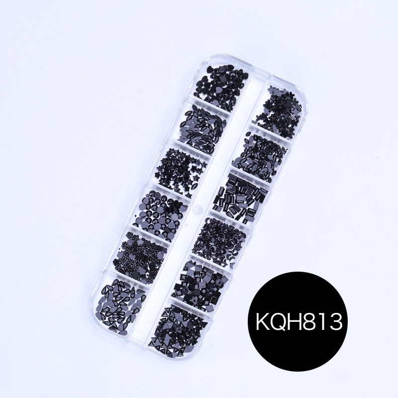 Joyas de uñas calientes transfronterizas ins12 rejilla amor estrella resina vidrio de forma especial diamante etiqueta de uñas diamante nail