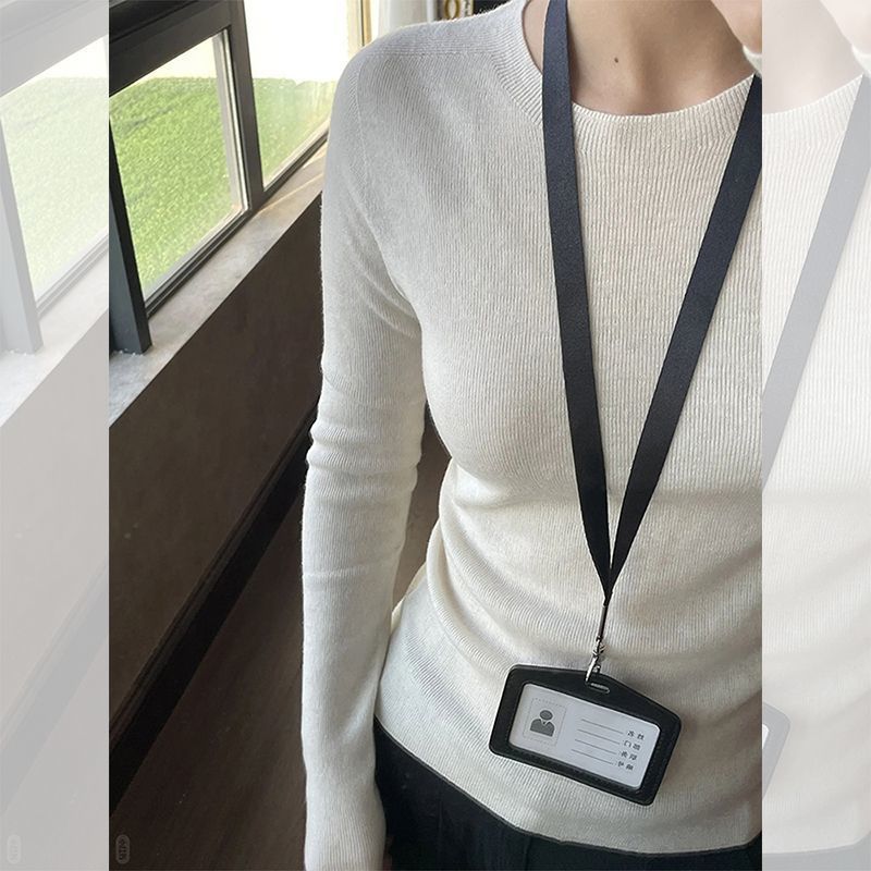 Korean Soft and Waxy Round Neck Bottoming Shirt for Women Early Autumn 2025 New Style Slim Sweater Long-Sleeved Knitwear Top