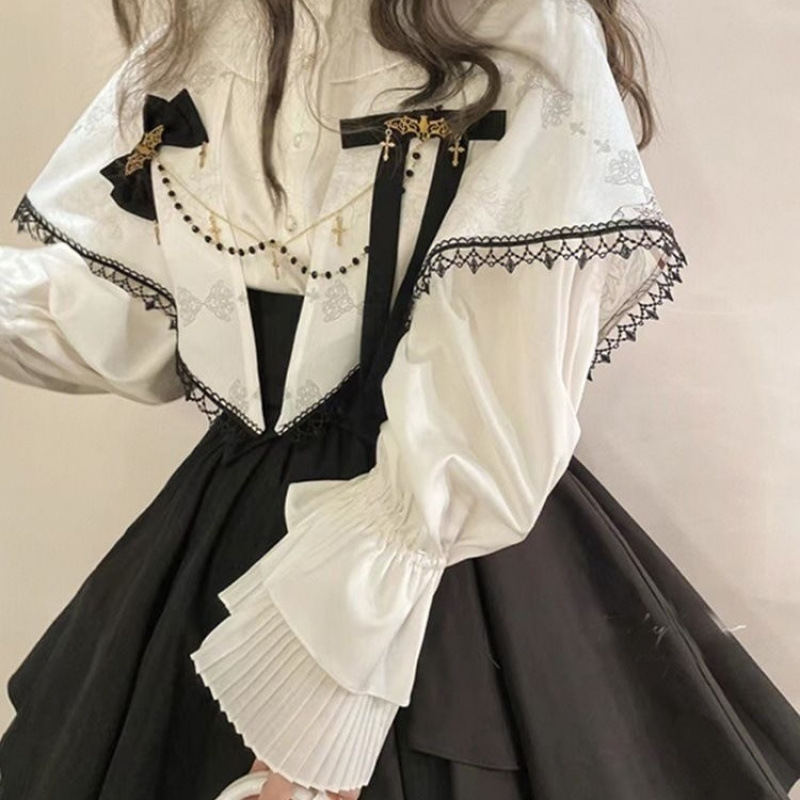 ハロウィン ゴシック ロリータ ランタン スリーブ シャツ ウエスト ロリータ SK スカート イブニング プロセス ソング セサミ コス服|undefined
