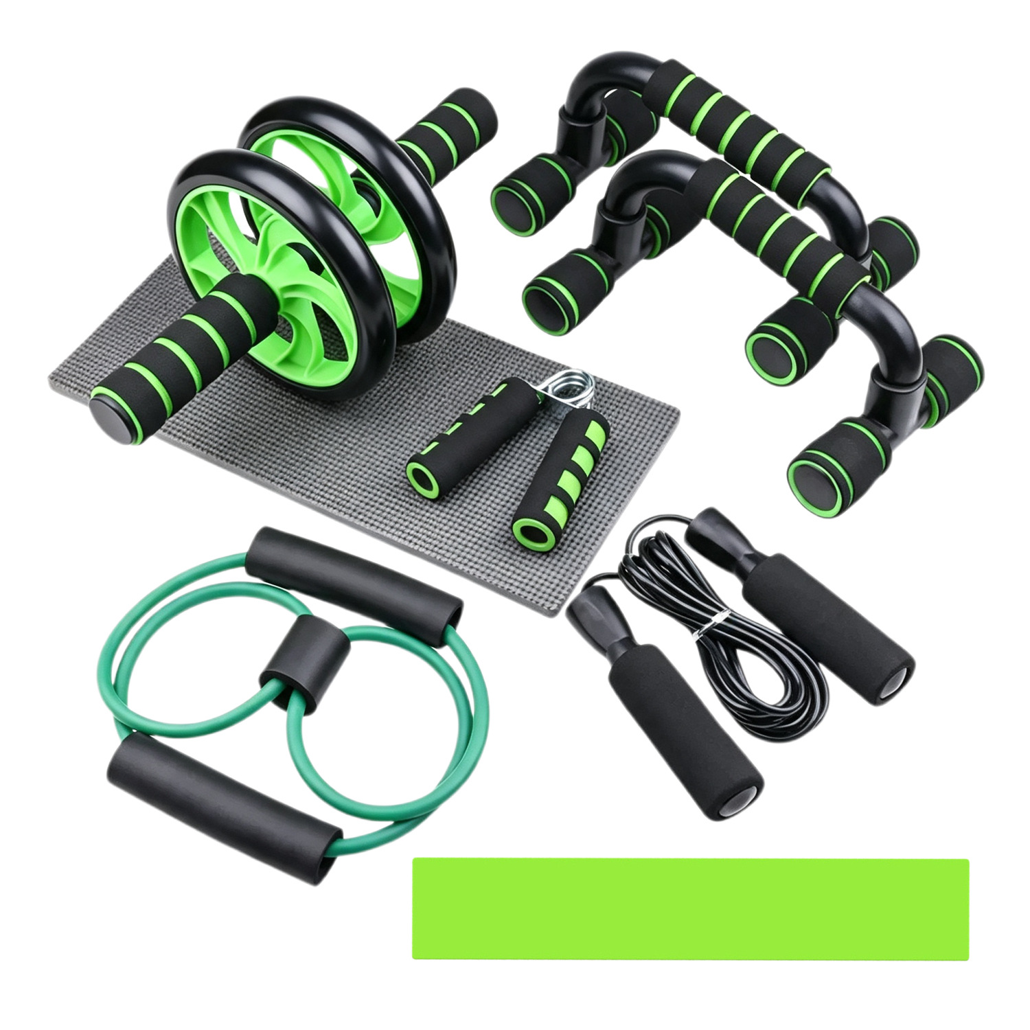 Cross-border foreign trade abdominal wheel push-ups home combination set multi-functional sports comprehensive training fitness 7-piece set