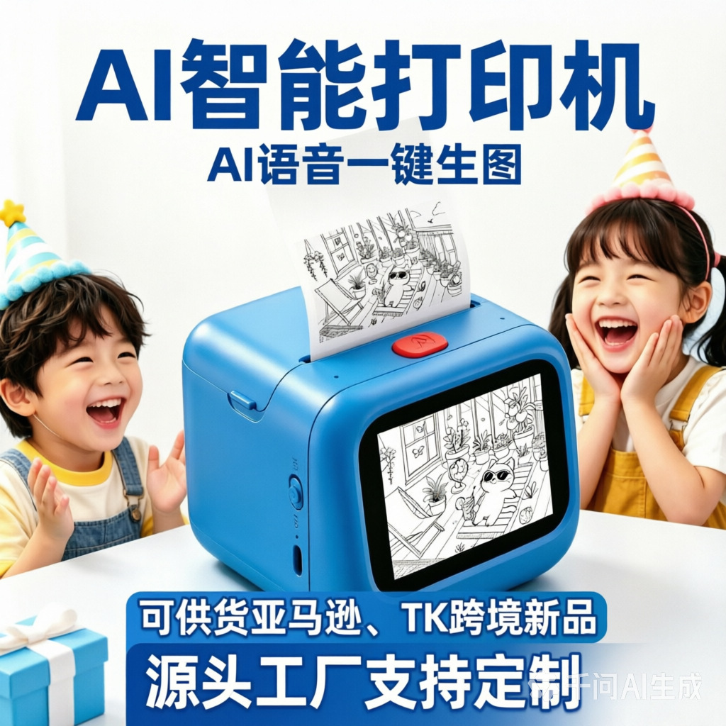 Cross-Border Exclusive Supply of Voice Conversation Ai Printer, Mini Children's Smart Portable Thermal Pocket V8 Printer