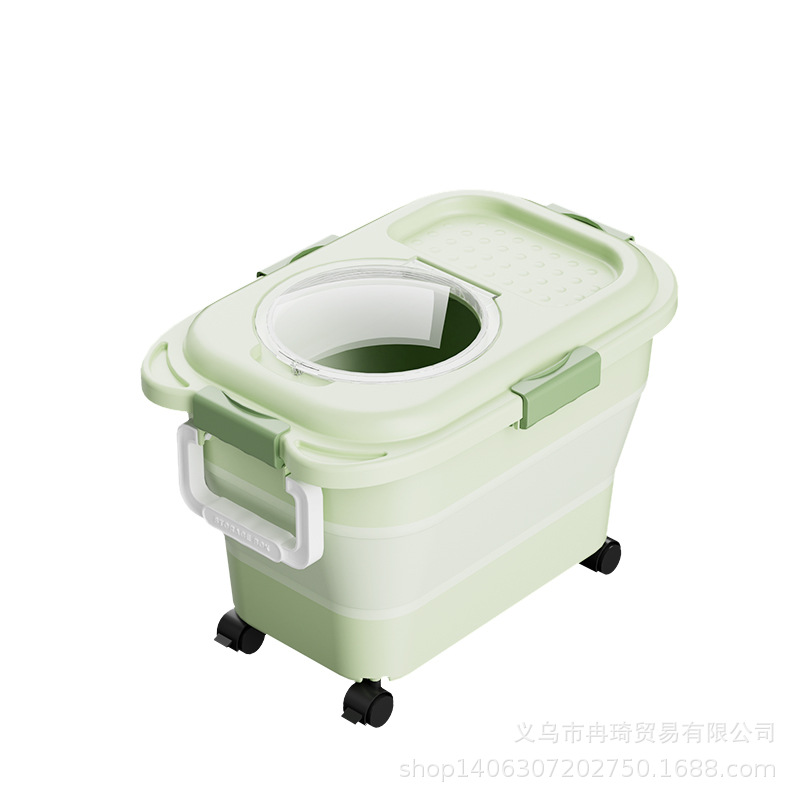 2026 barril de arroz transfronterizo casero sellado barril de almacenamiento de grano plegable alimento para gatos alimento para perros tanque de arroz caja de almacenamiento de harina image 36