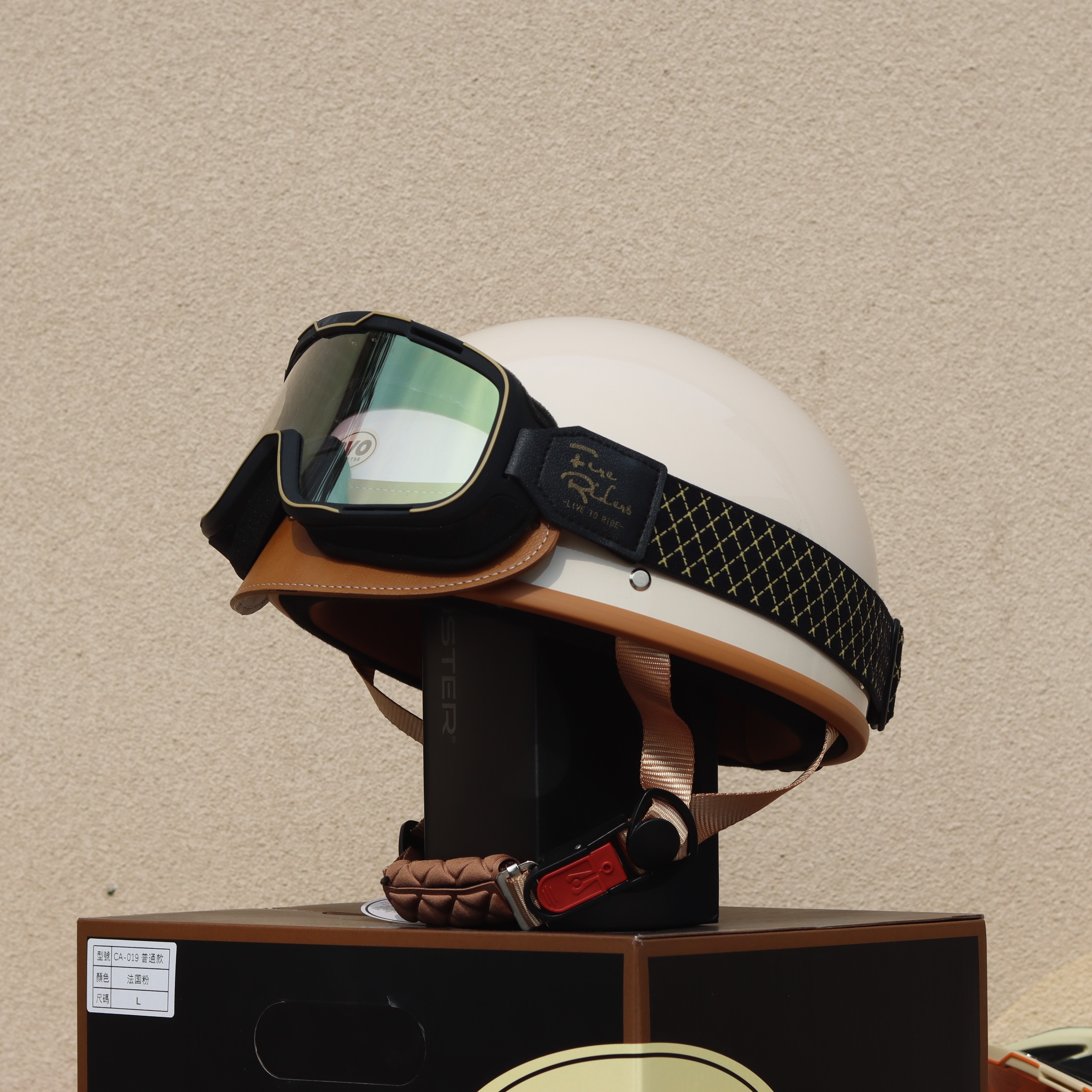 Taiwan Retro Half Helmet Motorcycle Electric Lightweight 3C Summer