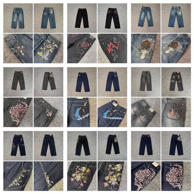 derschutze gallery Denim Jeans high street embroidered trendy casual fashion straight-leg jeans derschutze gallery Denim Jeans high street embroidered trendy casual fashion straight-leg jeans