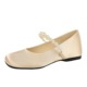 835-K216 French round toe Mary Jane shoes for women, with a string of pearls, versatile silk, and increased height ballet single shoes