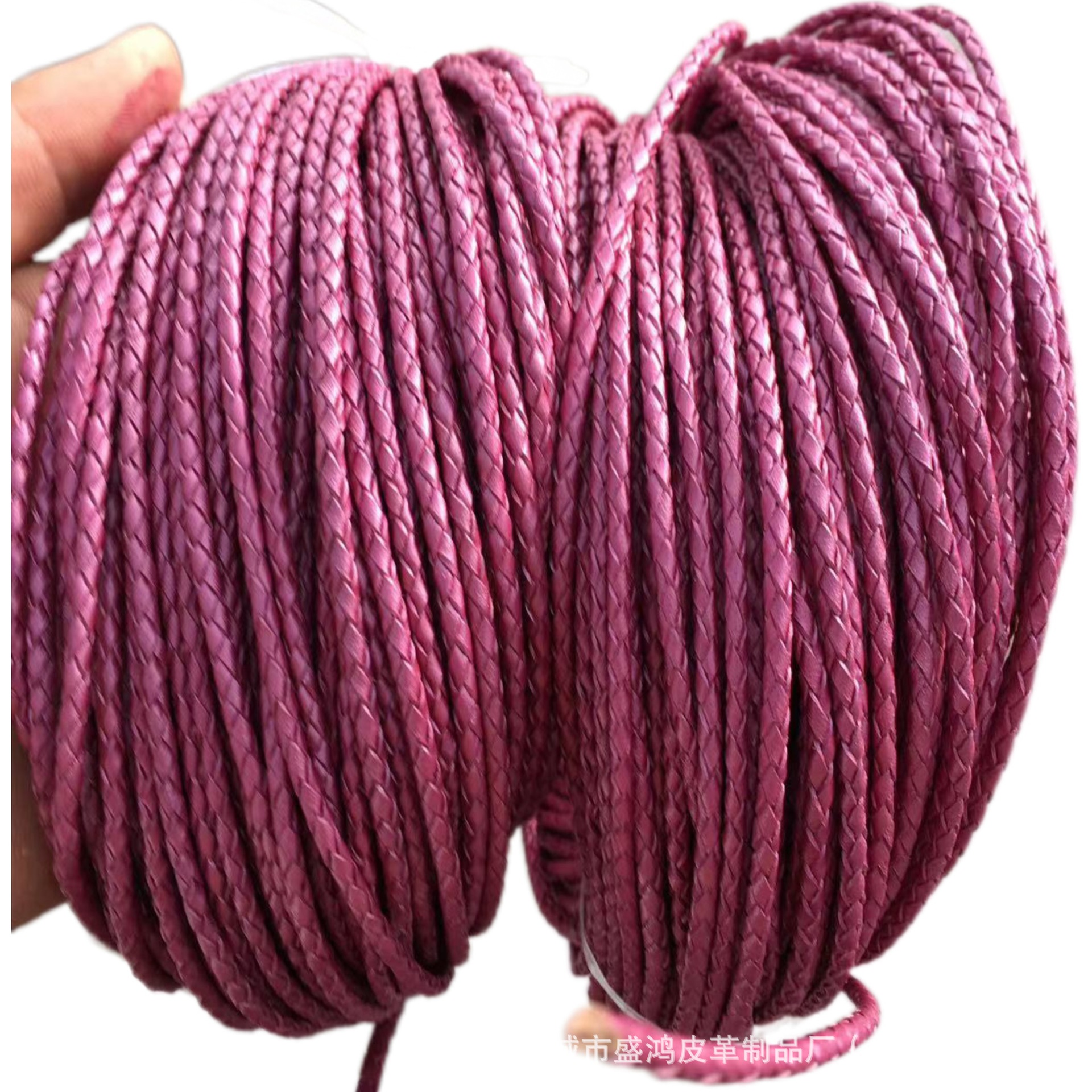 Cowhide Four-Strand Braided Rope DIY Bracelet Necklace Bag Strap Braided Keychain Decoration Can Be Used to Matching Clothing and Colors