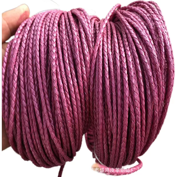 Cowhide Four-Strand Braided Rope DIY Bracelet Necklace Bag Strap Braided Keychain Decoration Can Be Used to Matching Clothing and Colors