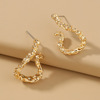 Fashionable long rectangular chain, earrings, European style, Korean style