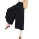 Summer Thin Loose High Waist Split Lazy Style Casual Culottes Thigh Thick and Slim Eight-point Wide-leg Pants for Women
