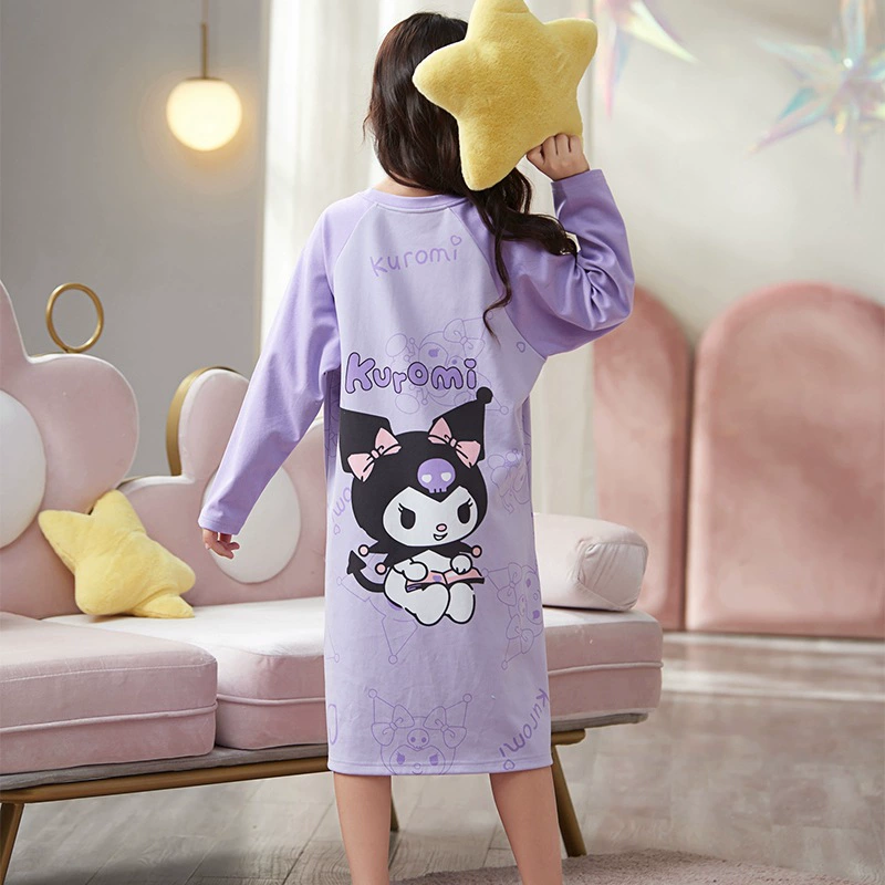 Куломи девушка весной с длинными рукавами хлопок мультфильм детская пижама для девочек