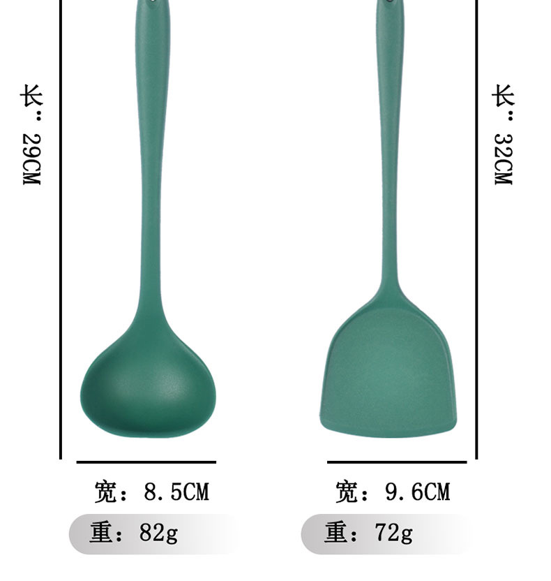 硅胶厨具五件套不粘锅专用锅铲捞篱汤勺漏硅胶铲套装厨房用具套装详情20