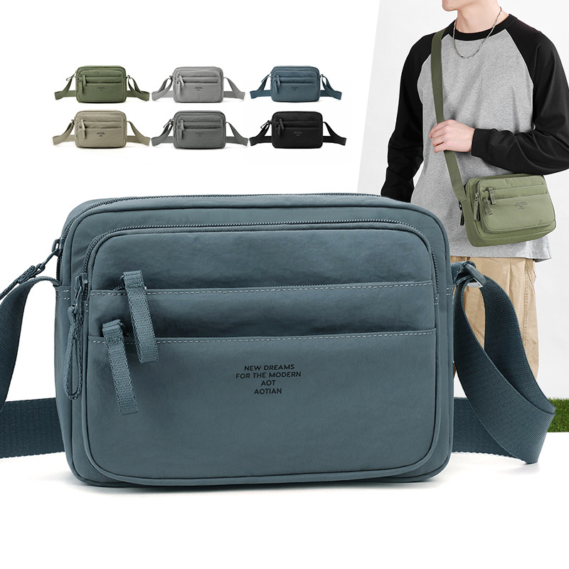 Cross-Border New Style Casual Fashion Versatile Shoulder Bag for Men and Women with Multiple Compartments for Outdoor Travel and Commuting